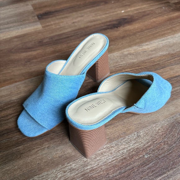 Denim Block Heels 3” - Picture 2 of 4